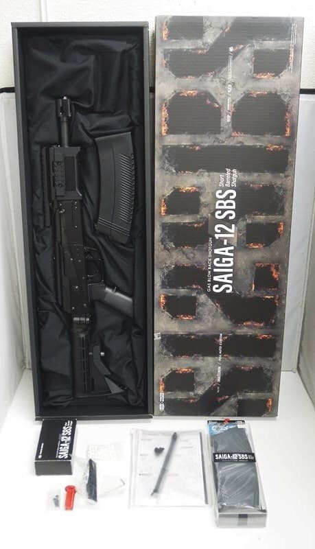 簡易動作確認のみ ジャンク扱い TOKYO MARUI 東京マルイ サイガ-12 SBS ガスブローバック ショットガン スペアマガジン付き / SAIGA-12 — 1/10