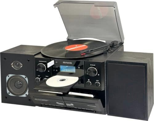 【aiwa国内正規品】マルチコンポーネントオーディオ レコードプレーヤー ダブルカセットデッキ スピーカー CDプレーヤー wb — 1/9