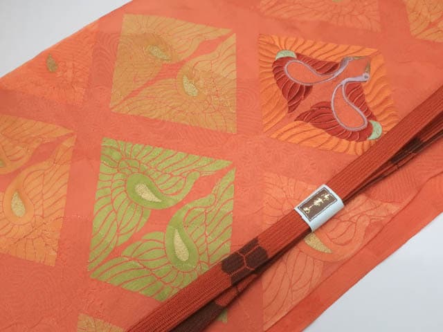 《京都一輝堂》【着物】 和装小物 帯締め 帯揚げ セット 帯締 帯揚 向かい鳥文 高麗組 25w03-3283 — 1/7