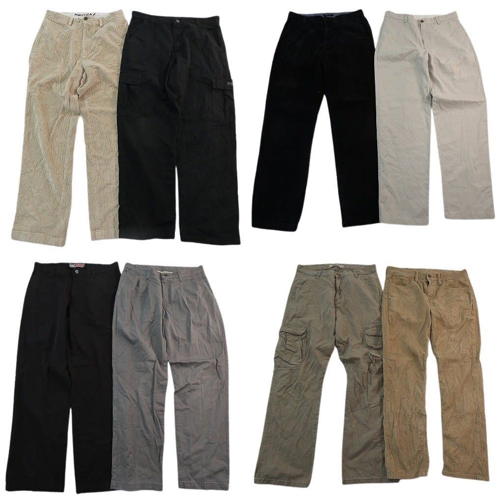 古着卸 まとめ売り ブランド パンツ 8枚セット ( メンズ 32 ) LEE エルエルビーン ノーティカ ラングラー 中古 古着 NH9035 — 1/6
