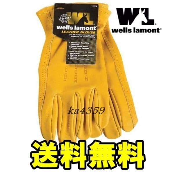 【送料無料】wells lamontウェルズ ラモント プレミアム レザーグローブ 牛革手袋★アウトドア/キャンプ/バイク/ハーレー — 1/3