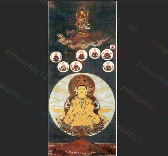 真言密教 虚空蔵菩薩 明星天子 仏画 掛け物 高精細複製 仏教美術 未表装 — 1/4