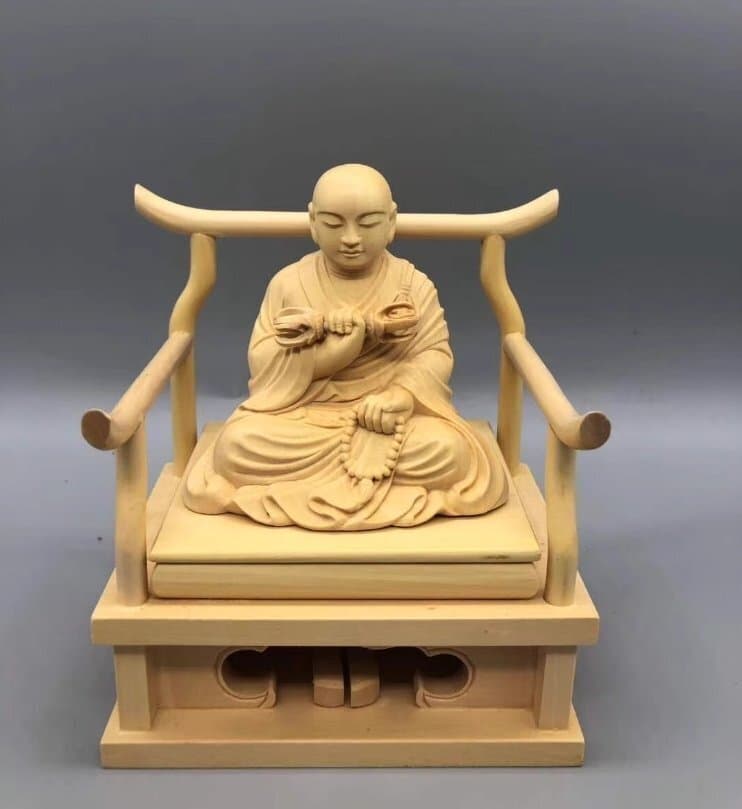 極上品★空海 弘法大師座像 木彫仏像 仏教美術 精密細工 — 1/6