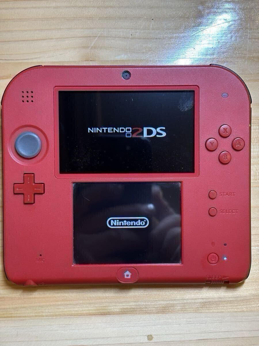 ニンテンドー2DS レッド 本体 初期化済み 中古 任天堂 NINTENDO 2DS ゲーム機 充電器付き — 1/9