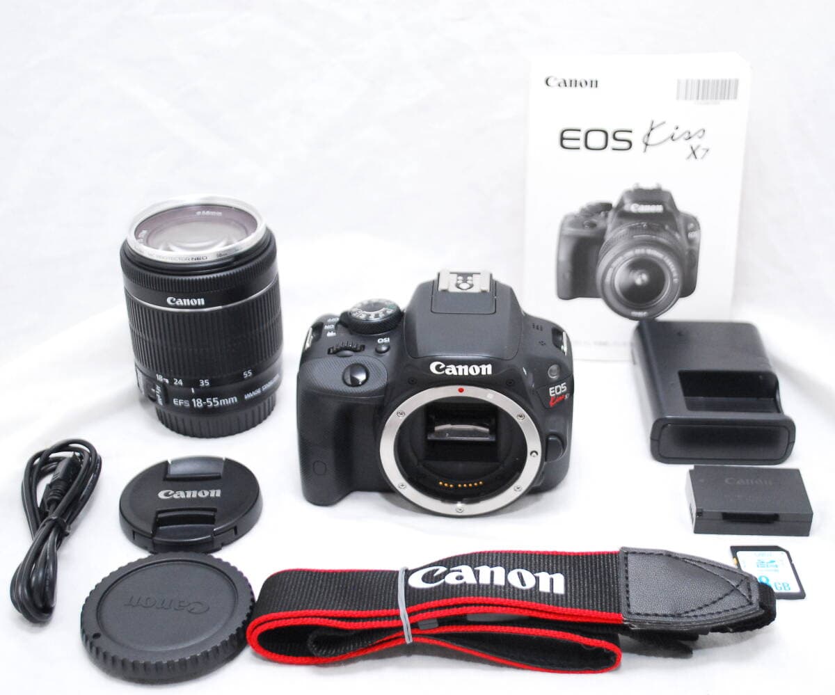 【新品同様の超美品 500ショット・SDカード等完備】Canon キヤノン Kiss X7 EF-S 18-55mm IS STM — 1/10