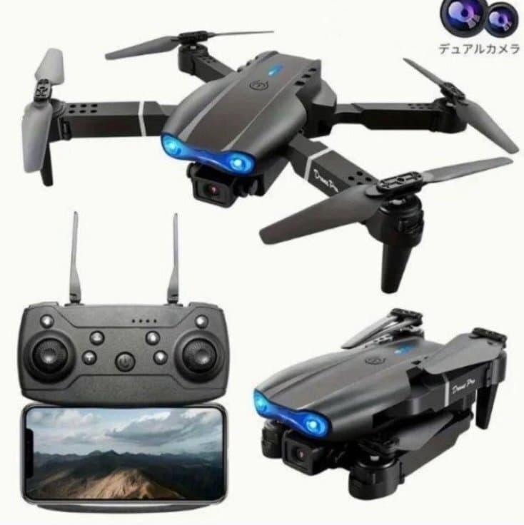 ドローン カメラ付き 小型 折り畳み式 初心者向け 電池が 3 本含 収納ケース付き — 1/6