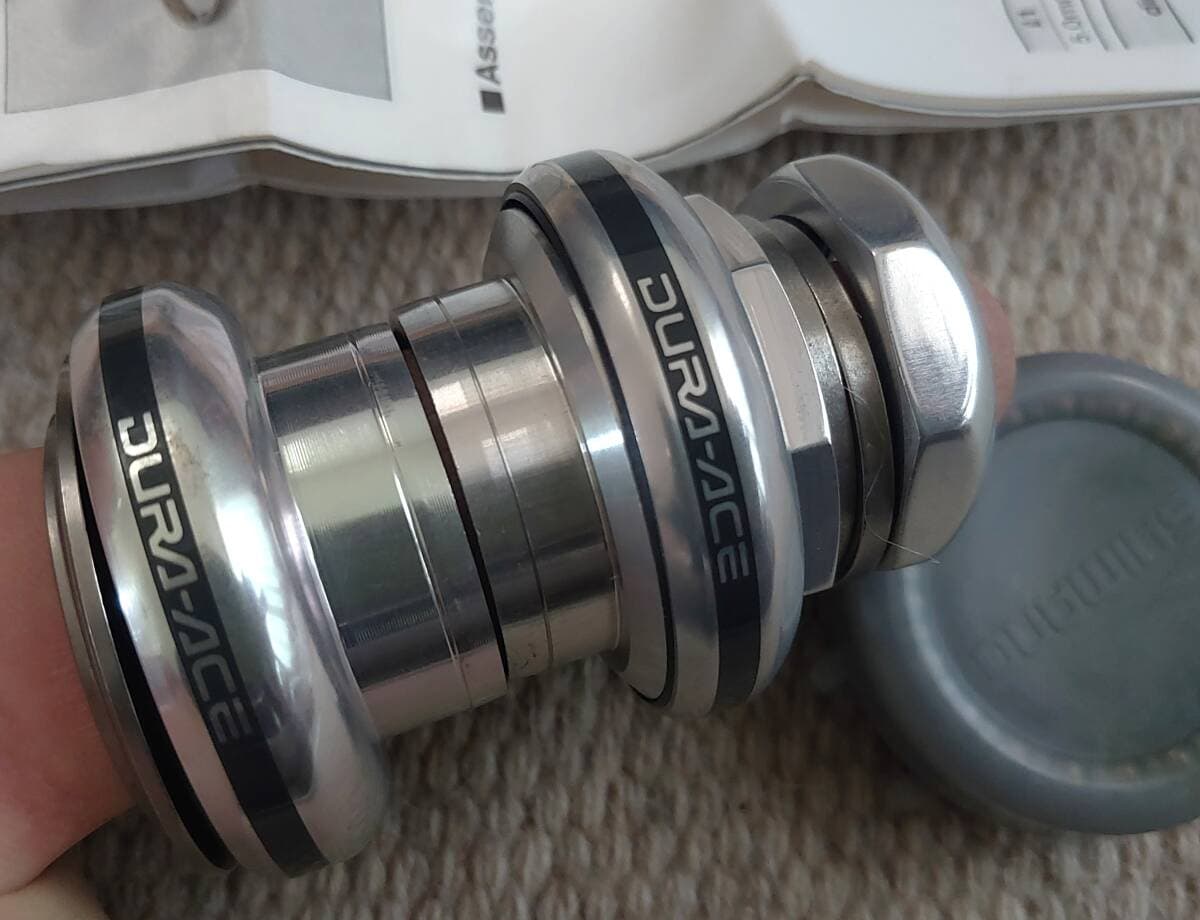 261021_610_91> SHIMANO シマノ DURA-ACE #HP-7400 BC-1 ヘッドパーツ 軽合金 >ビンテージ — 1/10