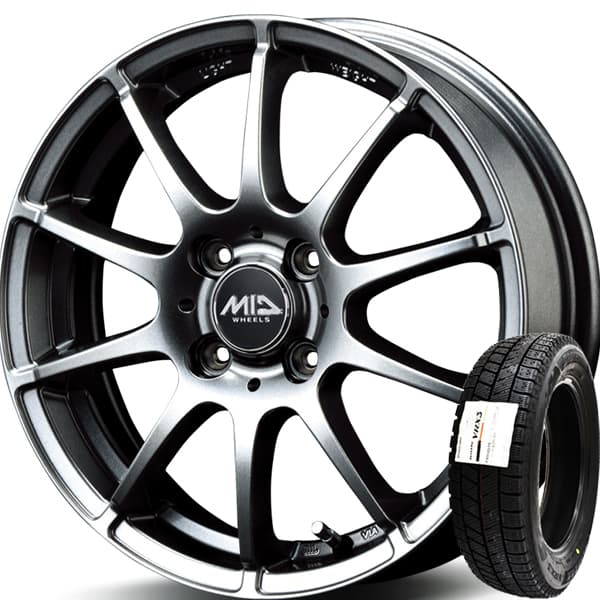 2026年製 国内正規品 ブリヂストンVRX3 155/65R14 + MIDホイールズ StaG スタッグ 4本セット — 1/10