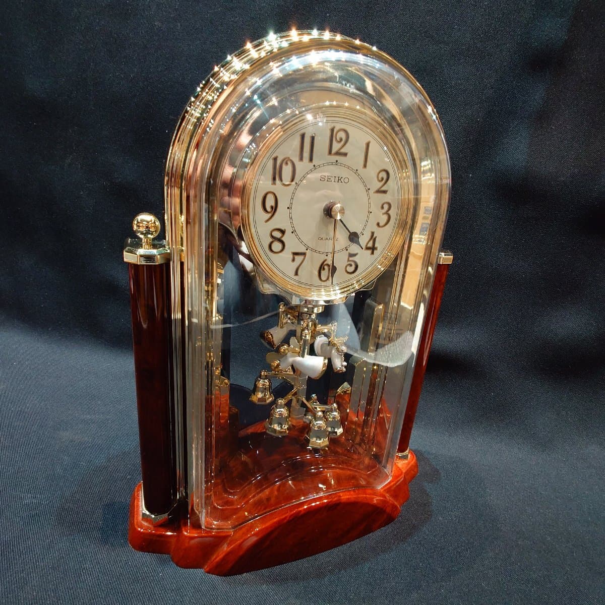★◇ SEIKO セイコー 置時計 回転飾り付き BY508B ムーブメント日本製 動作確認済み 家具 インテリア 小物 アナログ レトロ ヴィンテ — 1/7