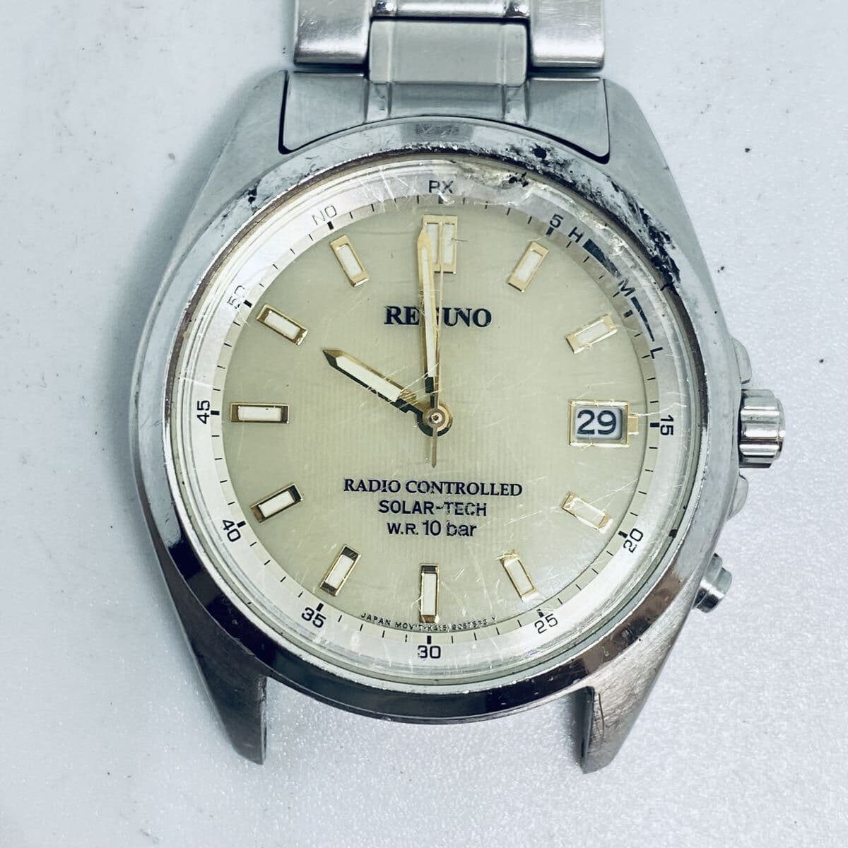 2610-58 REGUNO H415-S057515 電波ソーラー 腕時計 アンティーク レトロ ヴィンテージ レグノ ソーラー シチズン — 1/7