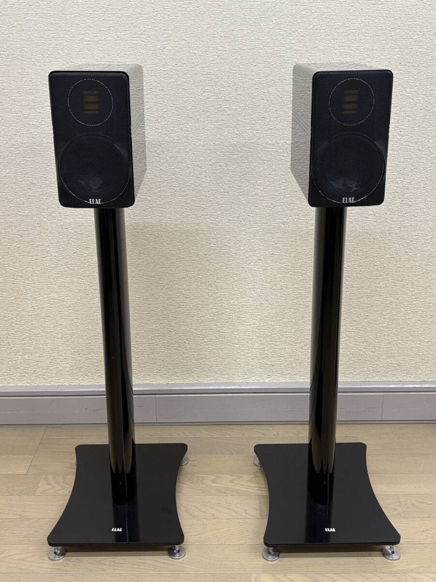 ELAC BS312 ハイグロス ブラック 純正スタンド、アクセサリー附属 — 1/10