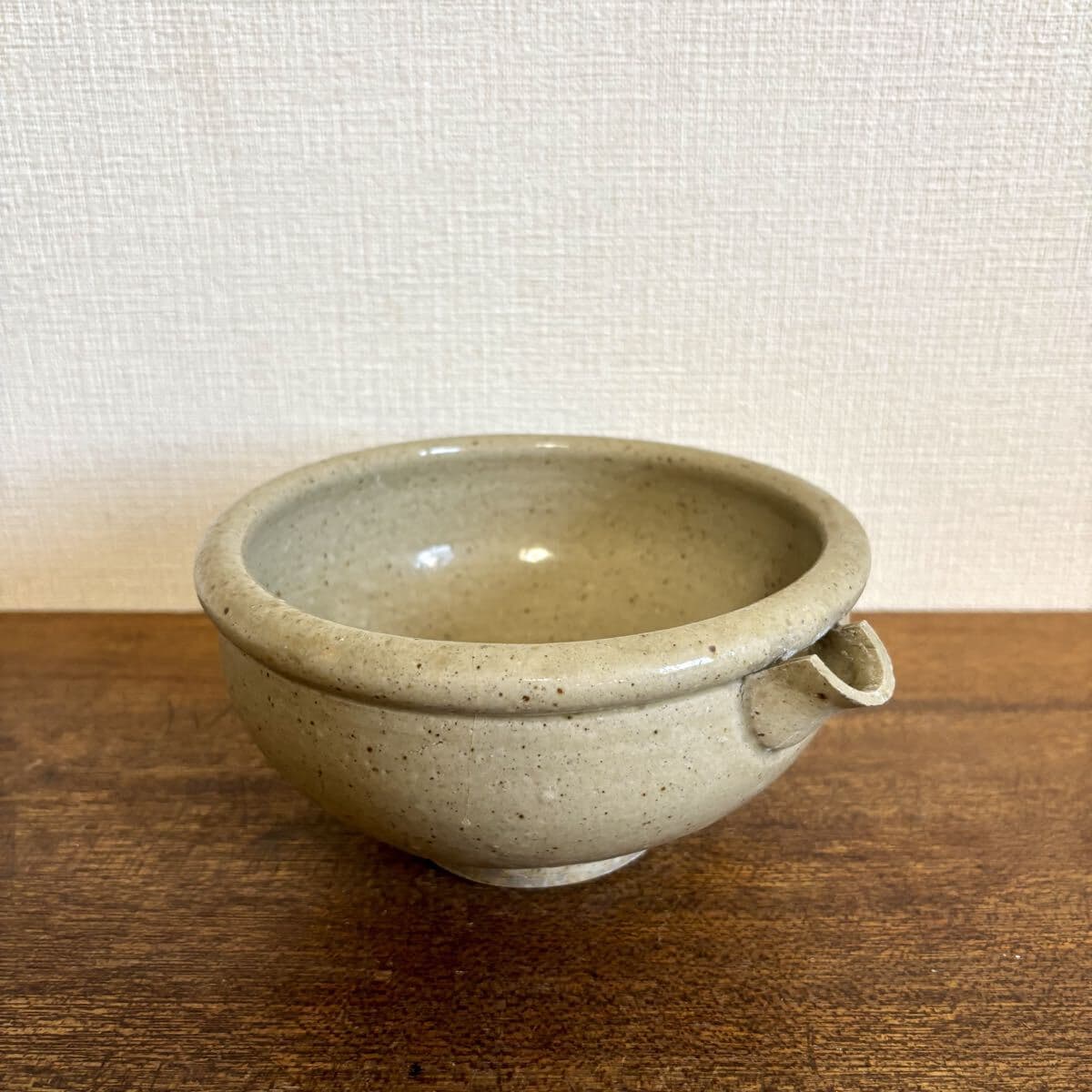 黄瀬戸 片口 片口鉢 直径約18.5㎝ / 陶磁器 古道具 古美術 骨董 アンティーク — 1/8