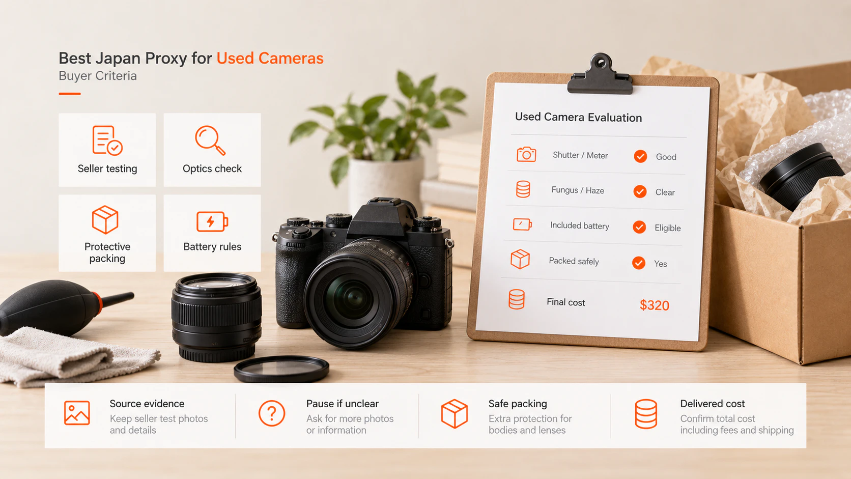 Japan Proxy Shopping visual guide for Best Japan Proxy for Used Cameras: Buyer Criteria
