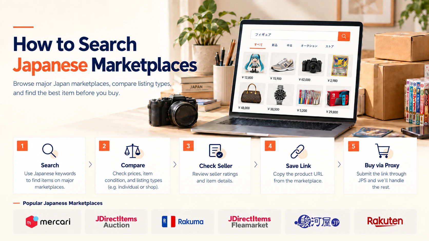 Japan Proxy Shopping visual guide for How to Search Japanese Marketplaces