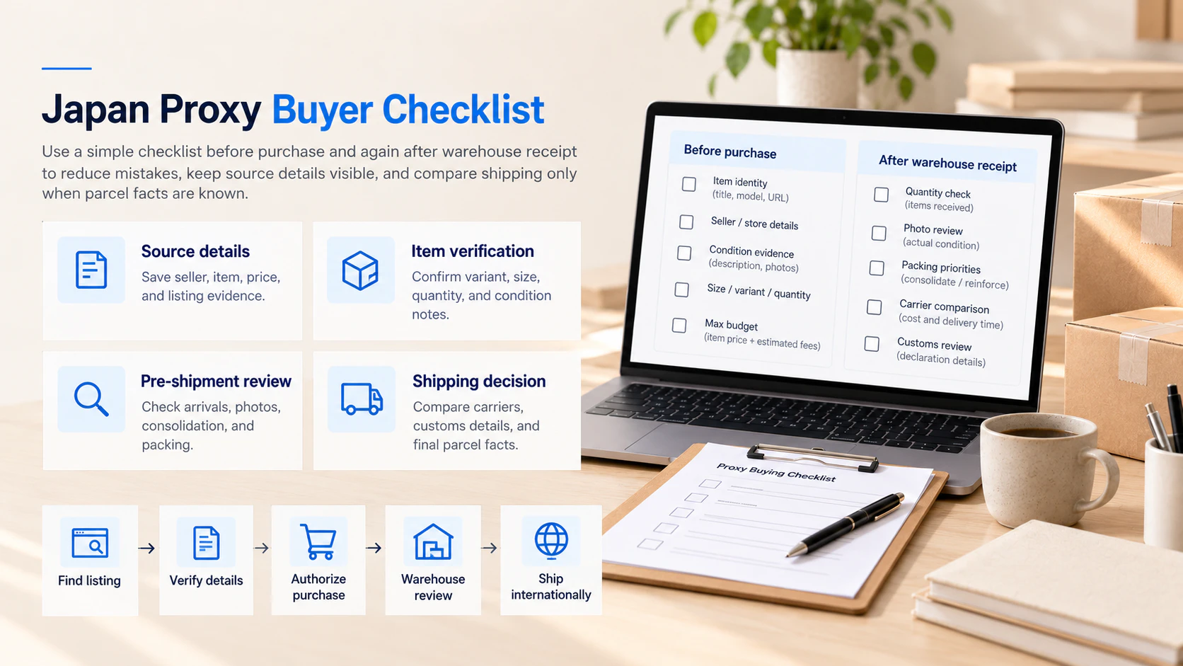 Japan Proxy Shopping visual guide for Japan Proxy Buyer Checklist