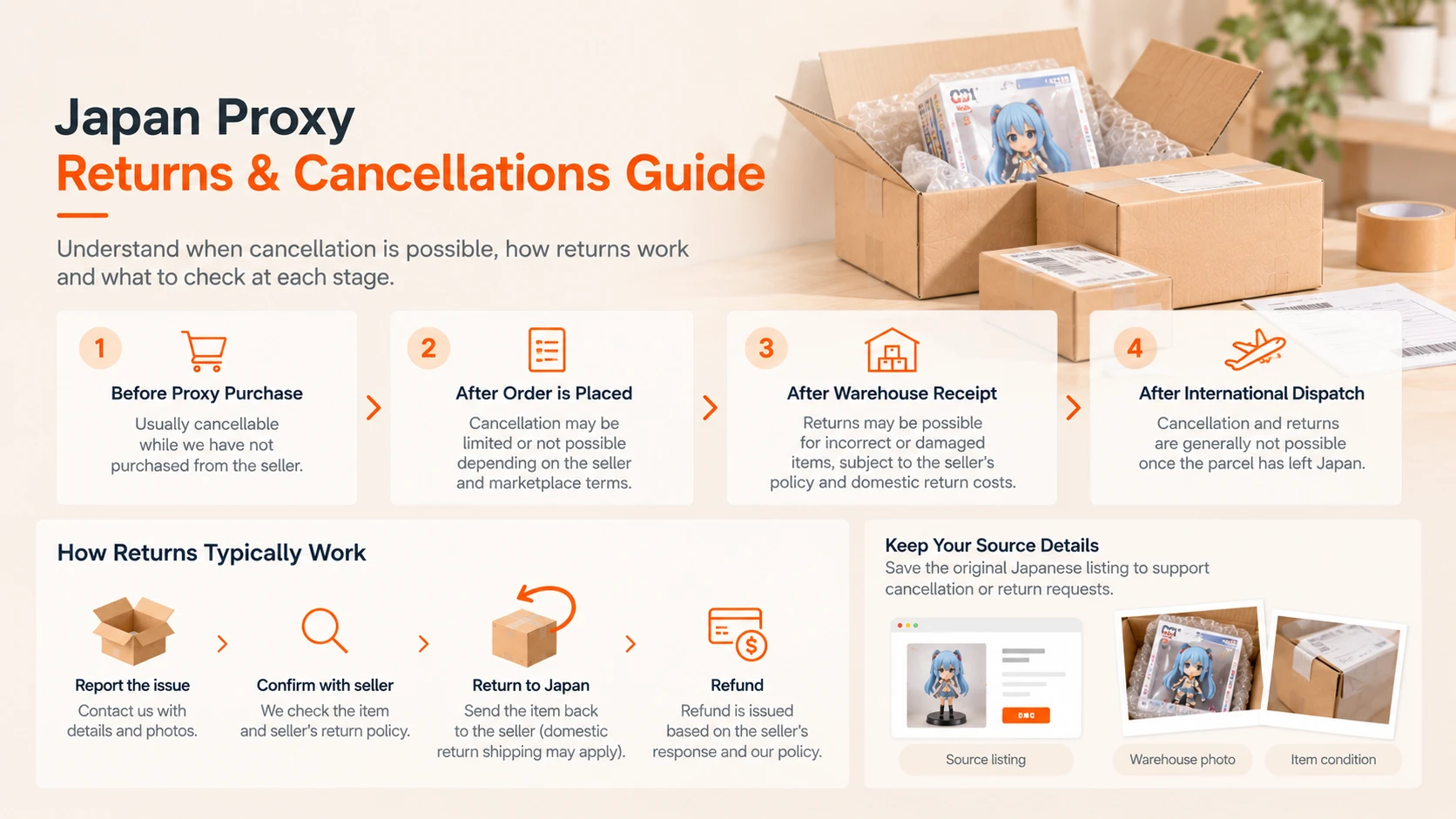 Japan Proxy Shopping visual guide for Japan Proxy Returns & Cancellations Guide