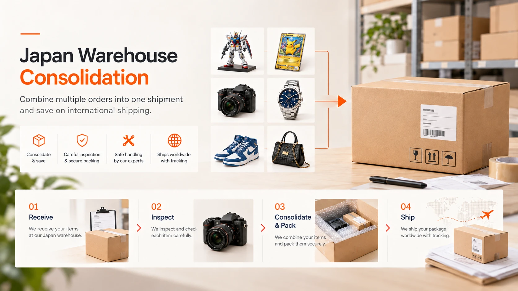 Japan Proxy Shopping visual guide for Japan Warehouse Consolidation