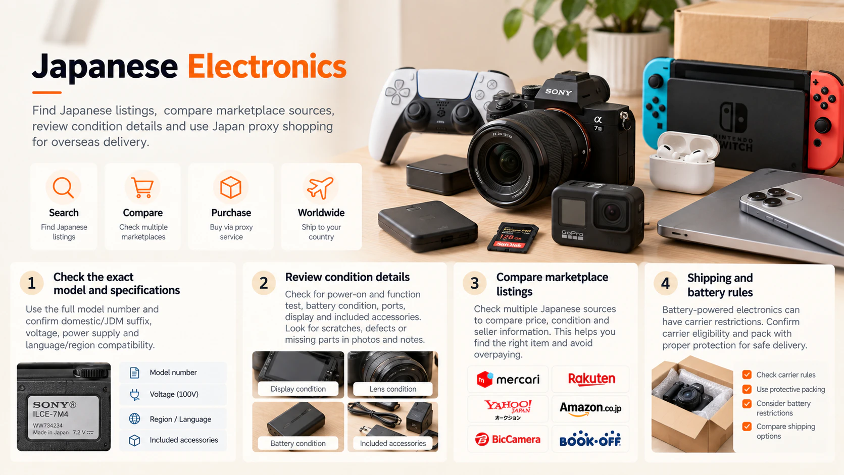 Japan Proxy Shopping visual guide for Japanese Electronics