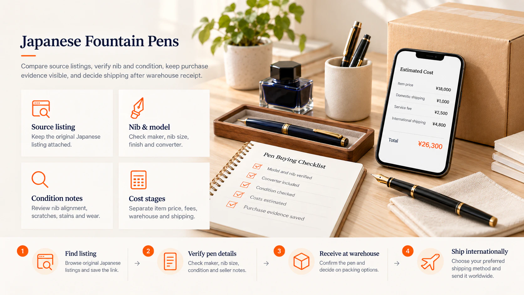 Japan Proxy Shopping visual guide for Japanese Fountain Pens